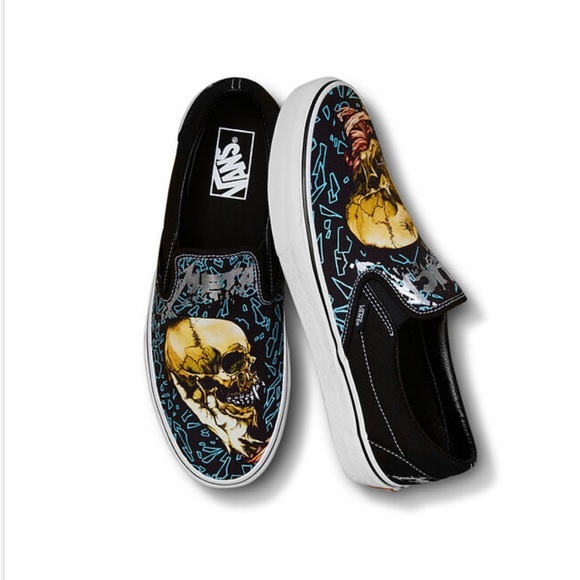 Metallica Sad But True Vans Slip Ons - Picture 1 of 5